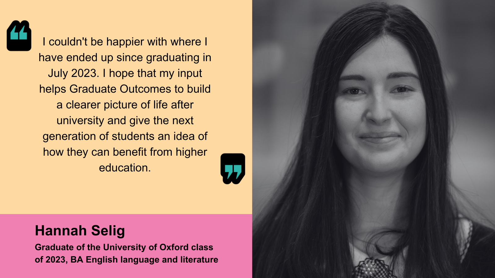 Hannah Selig, graduate of the University of Oxford class of 2023, BA English language and literature